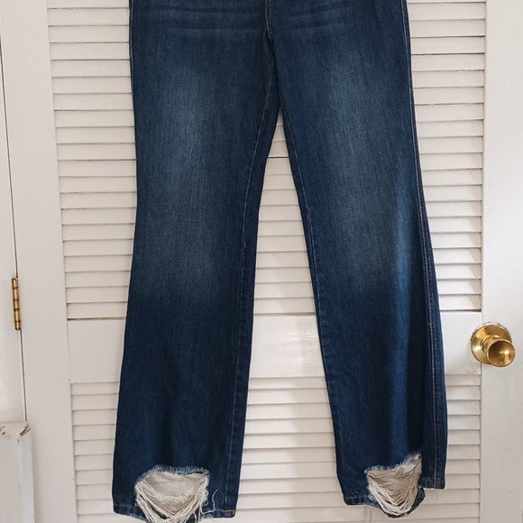 Free People Dark Blue Flare Jeans - Picture 6 of 12